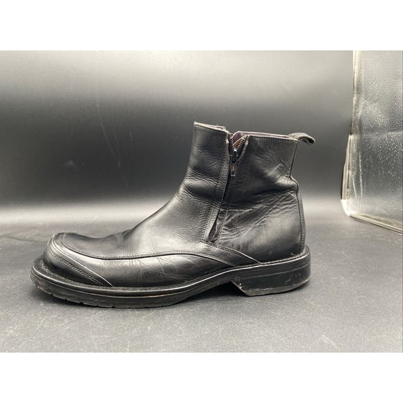 Rodolfo‎ Zengarini Mens Black  Leather Zip Up Boots main image 5